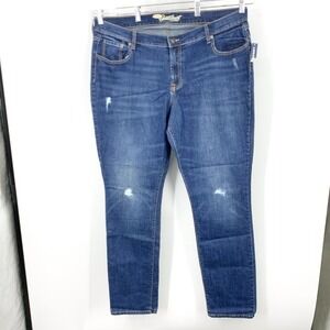 Old Navy Women Size 18 LONG Jeans Sweetheart Straight Pants‎ Dark Wash Stretch